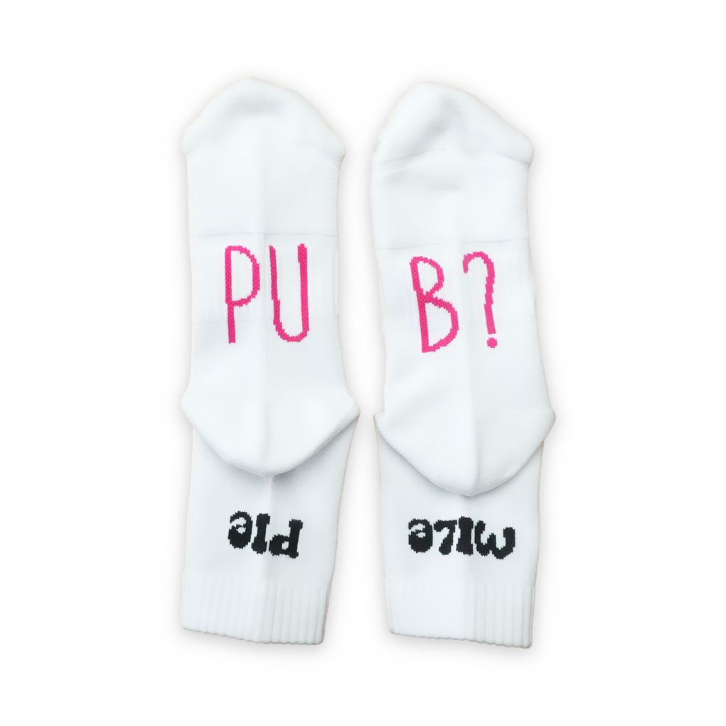 PUB? Run Socks - White