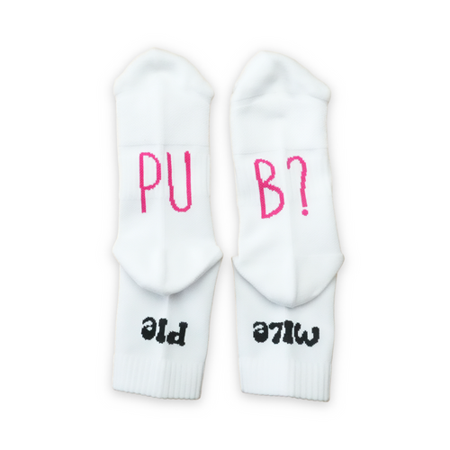 PUB? Run Socks - White